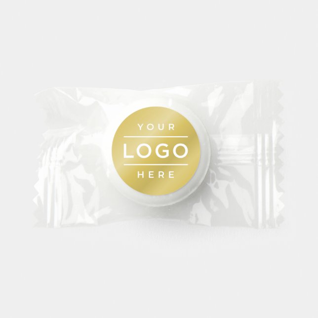 Custom Gold Business Logo Company Branded Life Saver® Mints (Front)