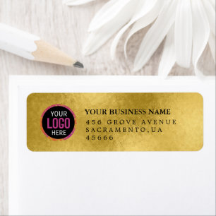 Custom gold Business Logo Return Address Label