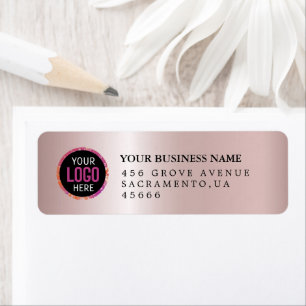 Custom gold Business Logo Return Address Label