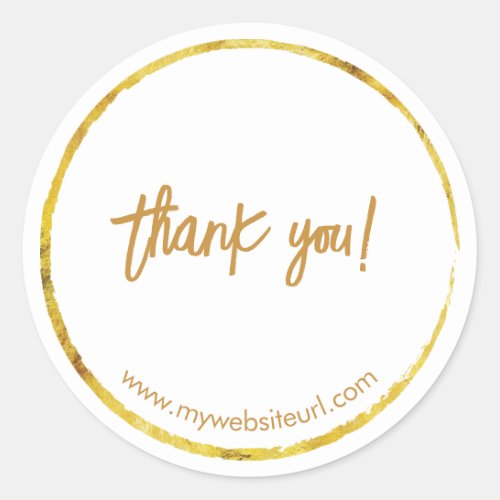 Custom Gold Business Thank You Classic Round Sticker
