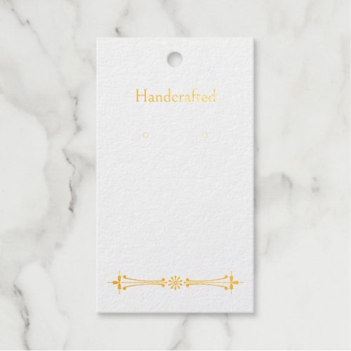 Custom Gold Classic Earring Display Cards Foil Gift Tags