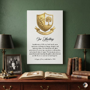 Custom Gold Coat of Arms Family Heritage Crest Canvas Print
