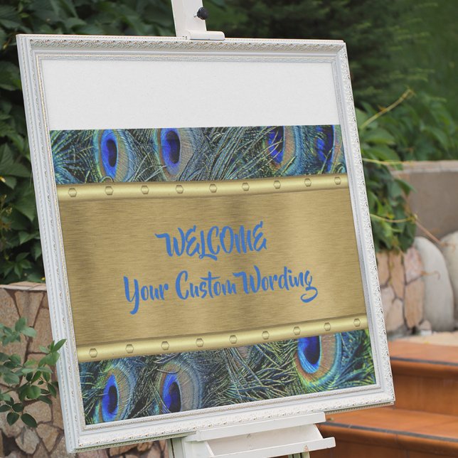 Custom Gold & Colorful Peacock Feathers Banner (Creator Uploaded)