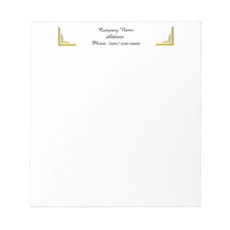 Custom Gold Corner Business Notepad