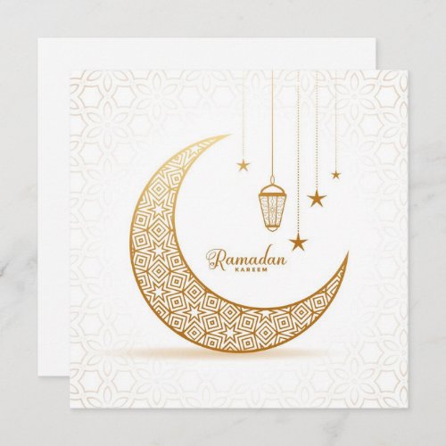 custom Gold Crescent moon Ramadan kareem  Holiday Card