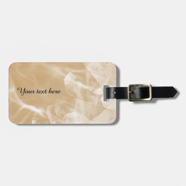 Custom gold crystal luggage tag (Front Horizontal)