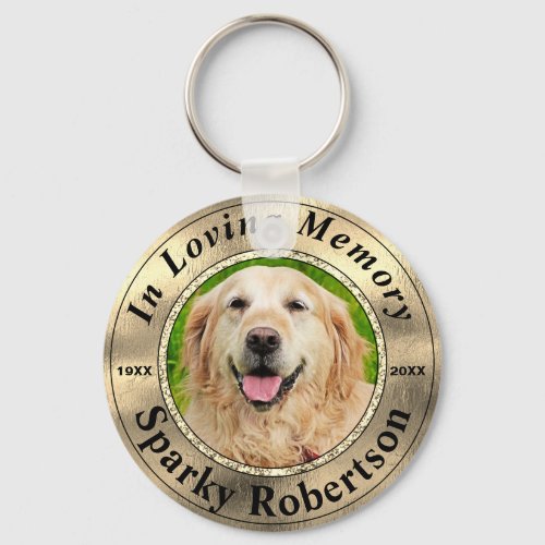 Custom Gold Dog Memorial Keychain