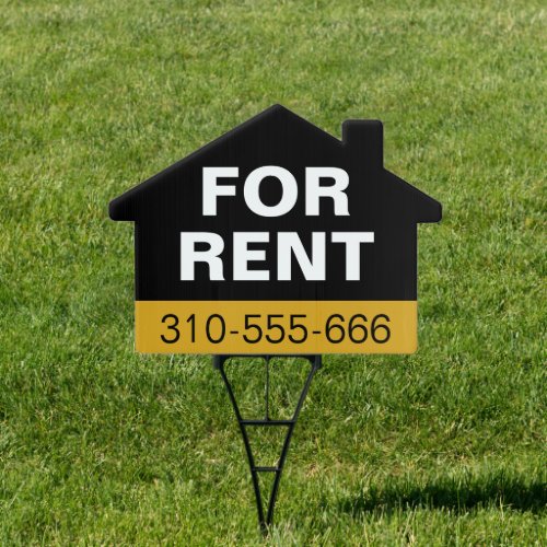 Custom Gold Elegant For Rent Signage Lawn Sign