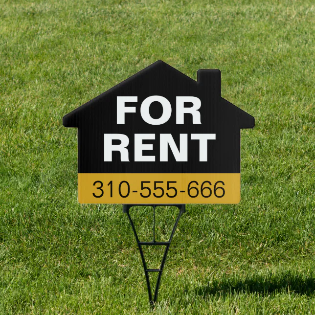 Custom Gold Elegant For Rent Signage Lawn Sign | Zazzle