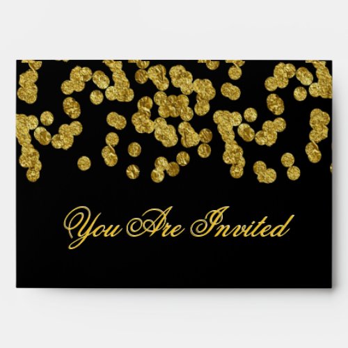 Custom Gold Faux Foil Confetti Envelope