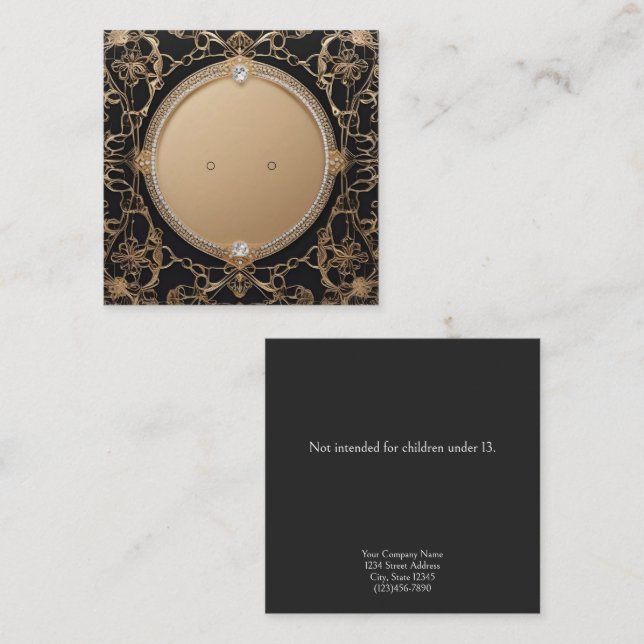 Custom "Gold" Filigree Stud Earring Display Cards (Front/Back)