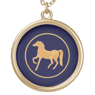 Custom Gold-finish Necklace: Year of the Horse Gold Plated Necklace