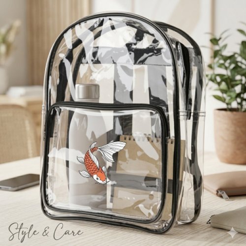 Custom Gold Fish Mark Stadium Backpack Style