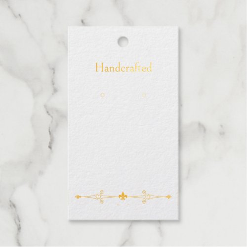 Custom Gold Fleur de Lis Earring Display Cards Foil Gift Tags
