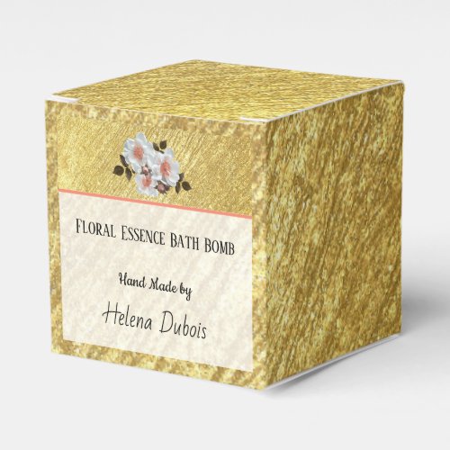 Custom Gold  Floral Bath Bomb Product  Gift Box
