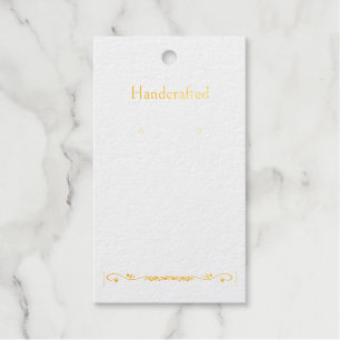 Custom Gold Floral Spray Earring Display Cards Foil Gift Tags