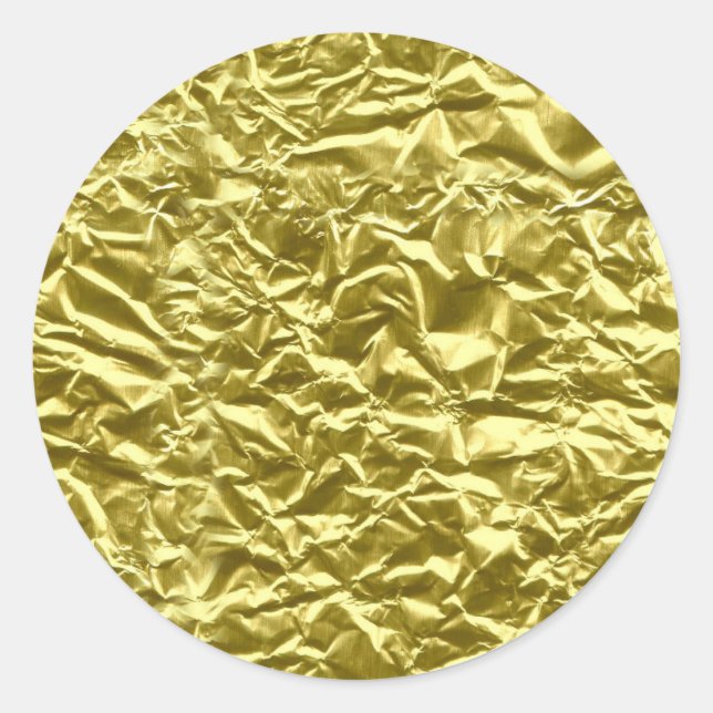 Custom gold foil effect classic round sticker (Front)