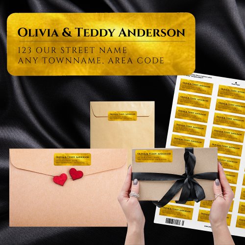 Custom GOLD Foil Look Elegant Event Return Address Label