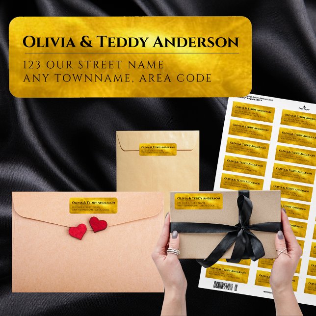 Custom GOLD Foil Look Elegant Event Return Address Label (Creator Uploaded)