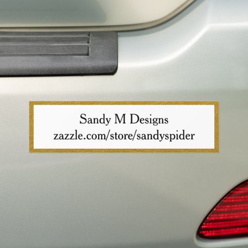 Custom Gold Frame Image Name Business Quote Slogan Bumper Sticker
