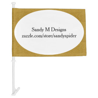 Custom Gold Frame Image Name Business Quote Slogan Car Flag