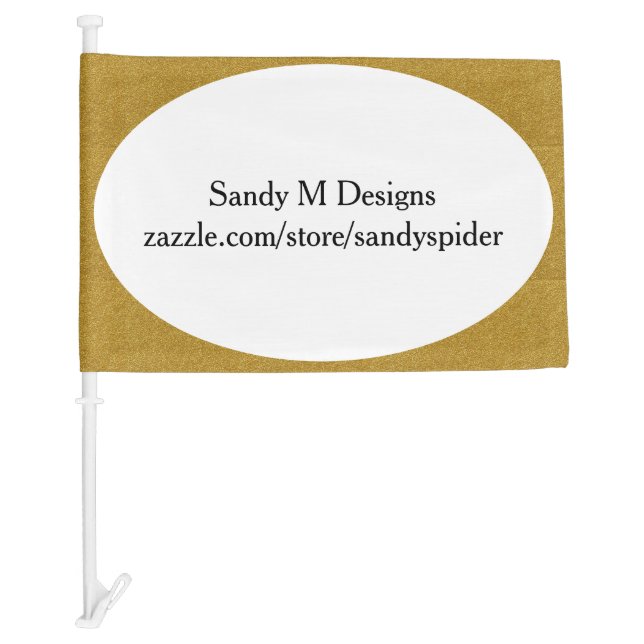 Custom Gold Frame Image Name Business Quote Slogan Car Flag (Front)