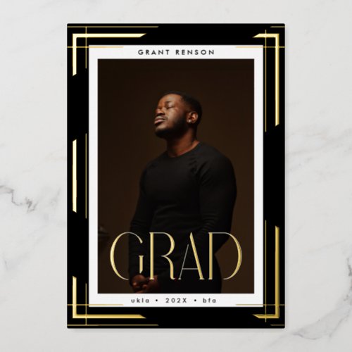 Custom Gold FrameD Photo Graduation Announcement