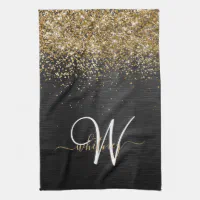 ROSE GOLD BLUSH PINK COPPER GREEN BLACK STRIPS KITCHEN TOWEL, Zazzle in  2023