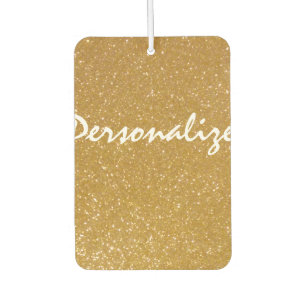 Custom gold glitter heart shaped car air freshener