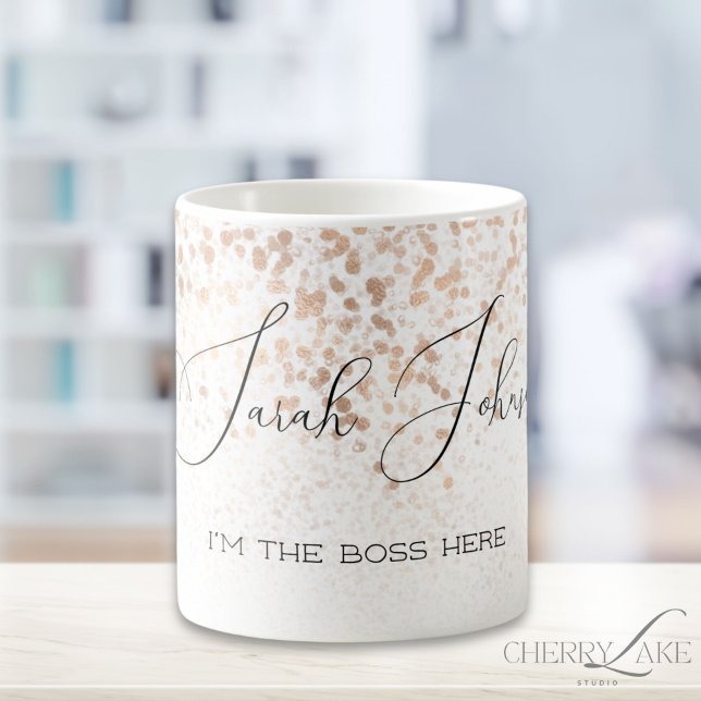 Custom Gold Glitter I'm The Boss  Coffee Mug (Creator Uploaded)