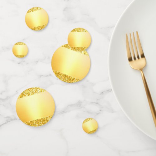 Custom Gold Glitter Look Elegant Blank Modern Confetti