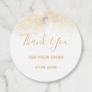 Custom Gold Glitter Order Thank You  Favor Tags