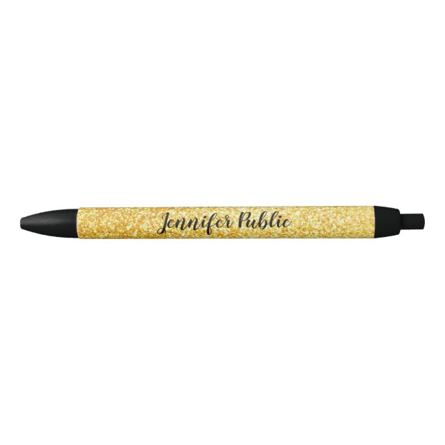 Custom Gold Glitter Template Calligraphed Script Pen (Front)