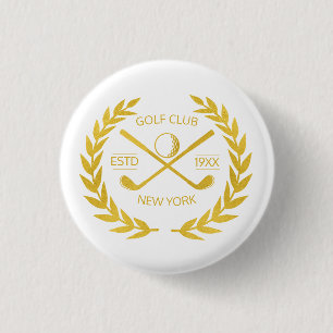 Custom Gold Golf Club Elegant Minimal Modern Button
