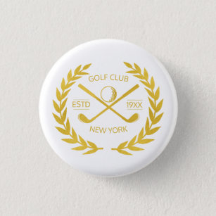 Custom Gold Golf Club Elegant Minimal Modern  Button