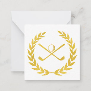 Custom Gold Golf Club Minimal Golf Head Cover Note Card