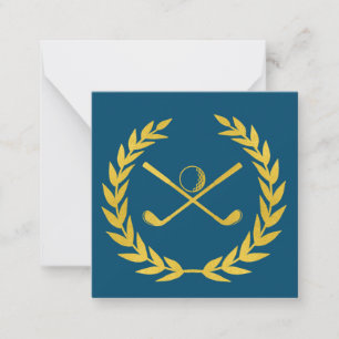 Custom Gold Golf Club Minimal Golf Head Cover  Note Card