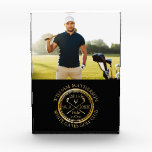 Custom Gold Golf Hole in One Golfer Photo Acrylic Award<br><div class="desc">Featuring an aged stamp effect classic retro design. Personalize the golfer's photo,  name,  location hole number and date to create a great keepsake to celebrate that fantastic hole in one golf award. Designed by Thisisnotme©</div>