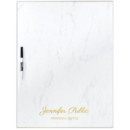 Custom Gold Handwritten Modern Elegant Marble Dry Erase Board