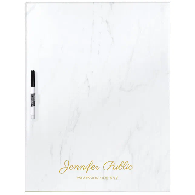 Custom Gold Handwritten Modern Elegant Marble Dry Erase Board Zazzle