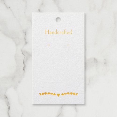 Custom Gold Heart Swag Earring Display Cards Foil Gift Tags