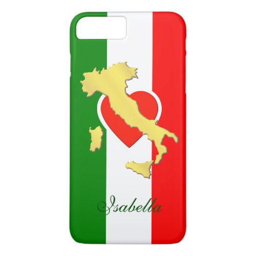 Custom Gold Italy Map Italian Flag Phone Case