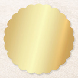 Custom Gold Look Blank Elegant Modern Template Paper Coaster