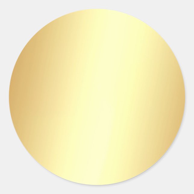 Custom Gold Look Blank Elegant Template Add Text Classic Round Sticker (Front)