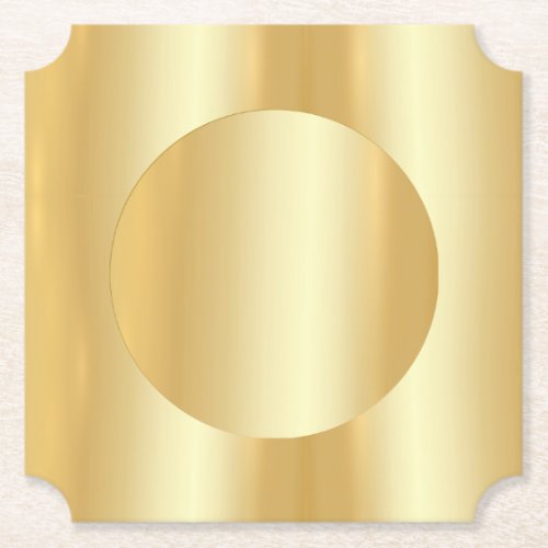Custom Gold Look Blank Elegant Template Modern Paper Coaster