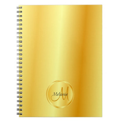Custom Gold Look Elegant Monogram Template Notebook