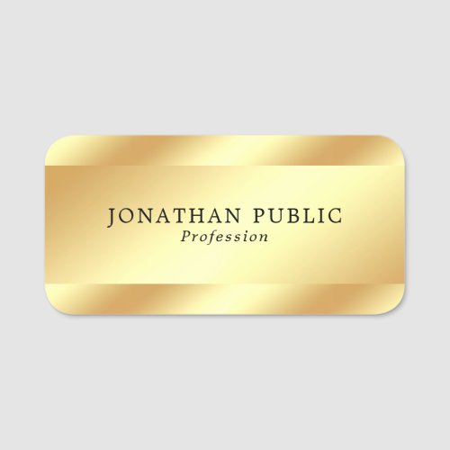 Custom Gold Look Elegant Simple Modern Template Name Tag