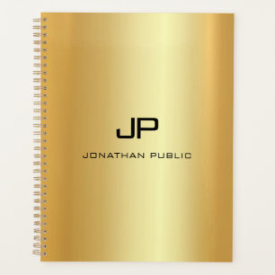 Custom Gold Look Glamorous Monogram Template Planner