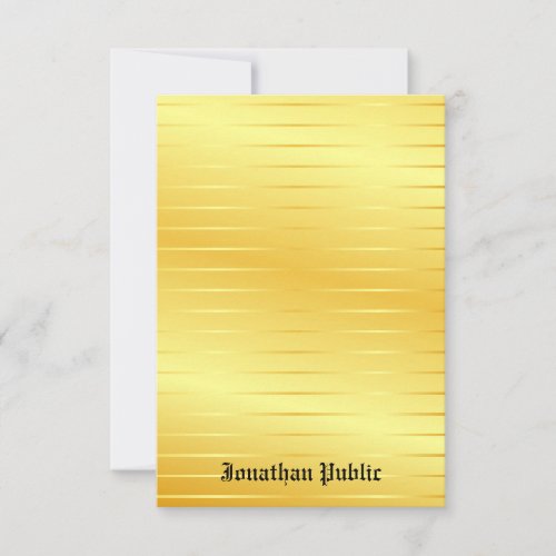Custom Gold Look Handwritten Monogrammed Note Card