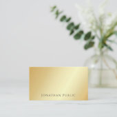 Custom Gold Look Minimalist Trendy Template Luxury Business Card (Standing Front)